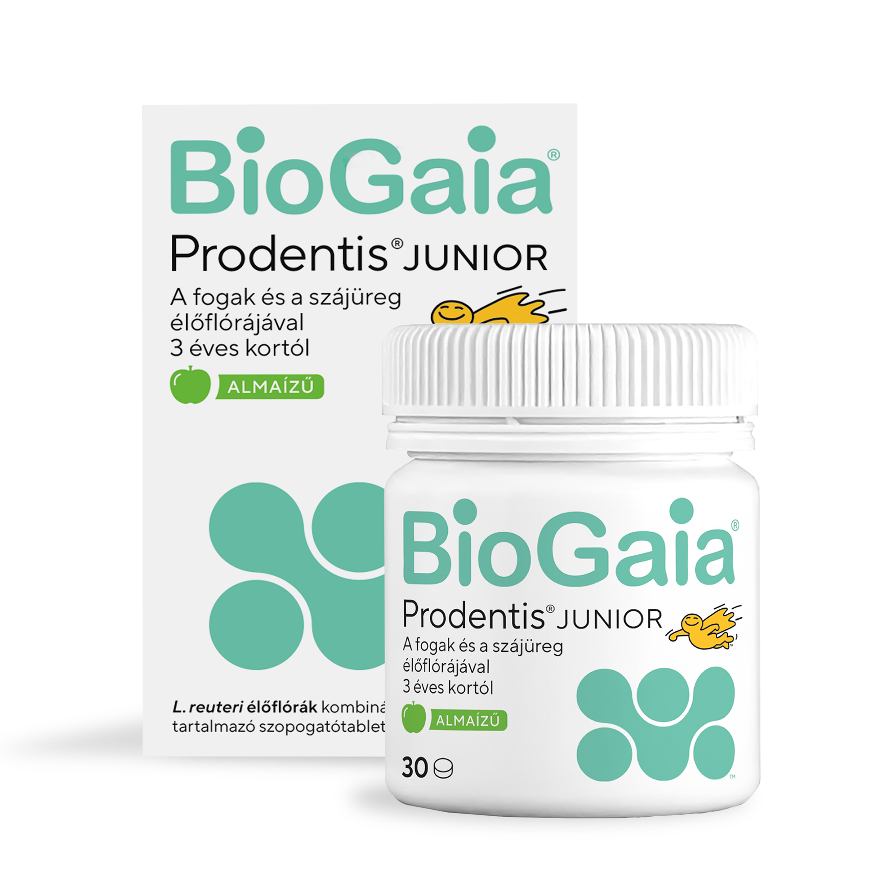 BioGaia Prodentis Junior, étrend-kiegészítő szopogatótabletta, 3 éves kortól, 30 db