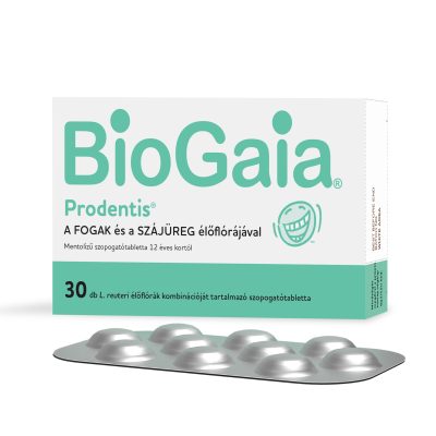 BioGaia Prodentis, étrend-kiegészítő szopogatótabletta, 12 éves kortól, 30 db