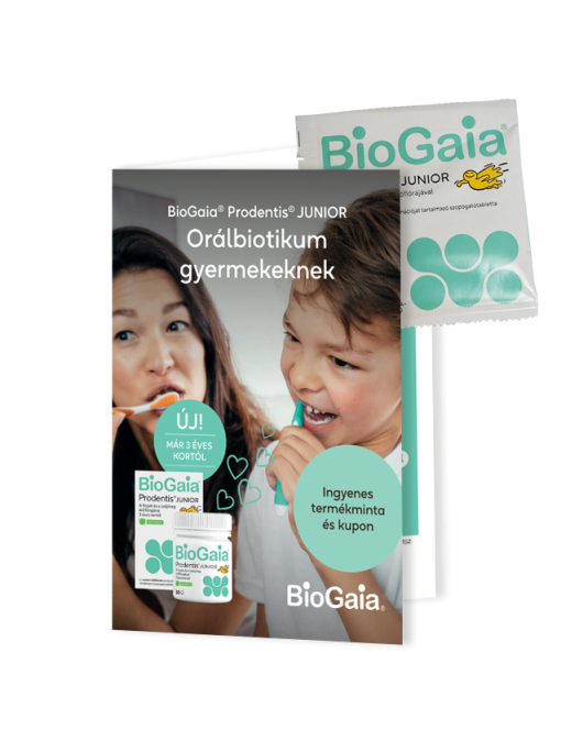 BioGaia Prodentis Junior tájékoztató és termékminta